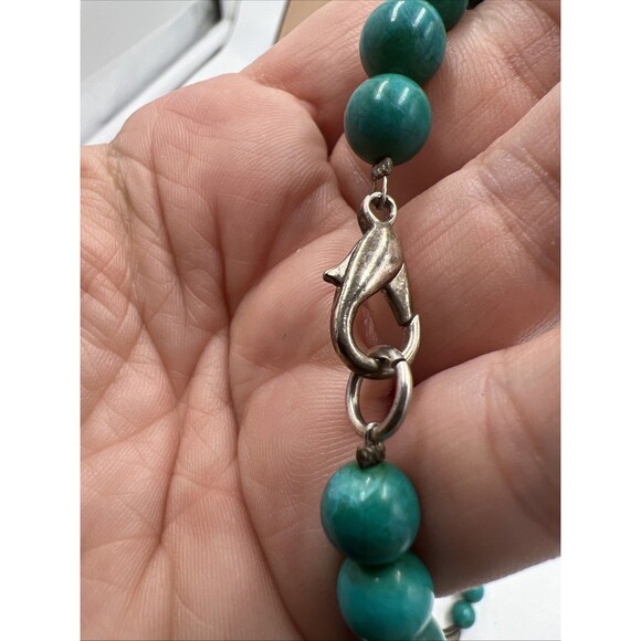 Vintage Leonard Craig Designer Necklace Real Stones & Glass Jadeite Malachite - Picture 5 of 7